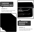 PU Leather Empty Tweezers Storage Bag Magnetic Lash Tweezers Case Anti- Organizer for Eyelash Grafting Extension Tweezers (Dark Pink)