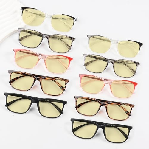 Eyekepper 10-pack Blue Light Block Glasses Women - Fashion Computer Reading Glasses Yellow Tinted +1.00