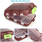 2PCS Travel Pill Box, Cute Pill Organizer, Small Pill Case, Portable Medicine Organizer for Purse, with 10 Compartments for Different Medicines