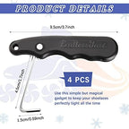 MTLEE Lace Tightener 4 Pieces Folding Shoe Lace Puller Stainless Hockey Lace Tightening Tool Portable Lace Tightener Puller Tool Black Skate Lace Tightener for Ice Skates Figure Skates Boots Shoes