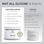Premium Glycine Powder 250g | Amino Acids Supplement for Post Workout Muscle Recovery, Digestion, Sleep Aid + More - Vegan, Additive-Free, Third-Party Tested | Centenarius Nutrition