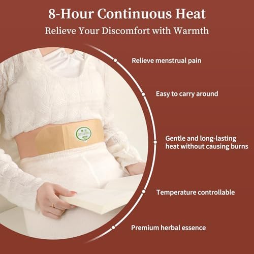 Hot Moxibustion Patches 12PCS Self-Heating Mugwort Patch Pain Relief Natural Herb Moxa Heat Pads for Neck, Waist, Shoulder,Hand,Feet, Back, Joint 艾灸贴 艾草贴