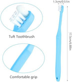 2 Pieces Tuft Toothbrush Small Head End Tapered Wisdom Interdental Interspace Nursing Soft Tiny Toothbrush Orthodontic Periodontal Dental Products(Blue)