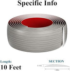 Floor Transition Strip - Self-Adhesive PVC Trim for Carpet to Flooring, Threshold Gap Cover (10ft x 1.97in, Beige Grey)