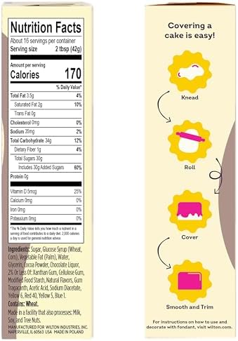 Wilton Decorator Preferred Chocolate Fondant, Soft, Ready-to-Use Fondant Icing for Cake Decorating, Flowers & Edible Accents. 23.9 oz, Brown