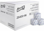 Genuine Joe Standard Bath Tissue Rolls, 2-Ply, 400 Sheets/Roll, 96/Carton, 3.15" x 4", White