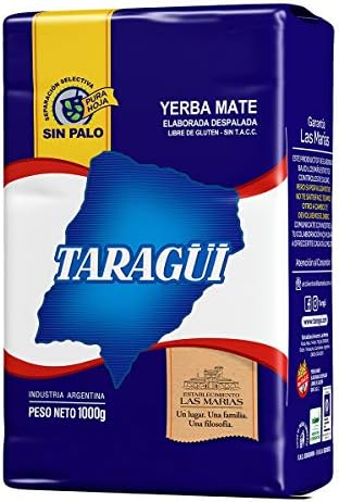 Taragüi Yerba Mate No Stems, 1kg - 2.2 lbs (Blue Pack)