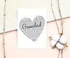 Happy Birthday Grandad Card - Cute Happy Birthday - Birthday Greeting Card - Sweet Birthday Card For Grandad - Anniversary-Thank You Card - Heart Happy Birthday Mom - I Love You Grandad Card