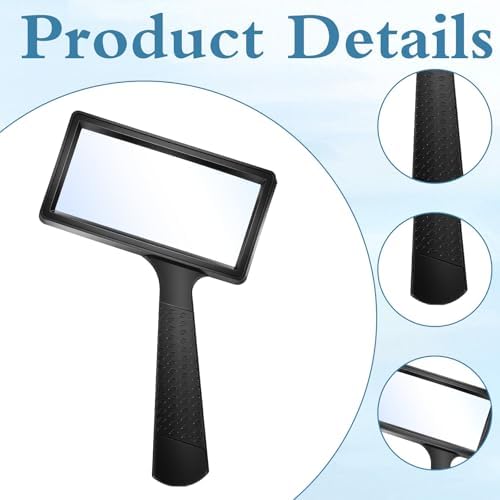 Magnifying Glass for Reading, Rectangle Large Viewing Area Handheld 10X Magnifying Glass Scratch Resistant Glass Lens Magnifier for Seniors Reading Observation Hobbies Repair