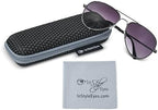 In Style Eyes C Moore Bifocal Reading Sunglasses - Wired Aviator Style Metal Frame Cheater Glasses - Non-Polarized Lens