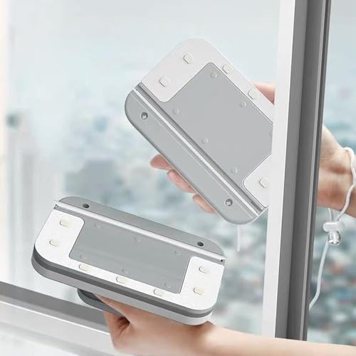 Magnetic Windshield Cleaner Tool, Double-Sided Window Cleaner Glass Wiper, Magnetic Window Cleaner, Magnetic Windshield Cleaner for High Rise Double Glazed Windows Thickness