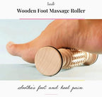 tuuli Accessories - Wooden Foot Massager, Grooved Muscle Roller, Helps Ease Muscle Tension, Supports Blood Circulation, Natural Wood Therapy Massage Tools, 8 x 2 inches