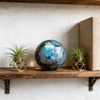 AierCrystal Natural Stone Crystal Sphere Feng Shui Home Decoration Ball Positive Energy Scrying Orb for Meditation Tool for Spiritual Space Purification Globe Diameter 6-7cm Labradorite Sphere