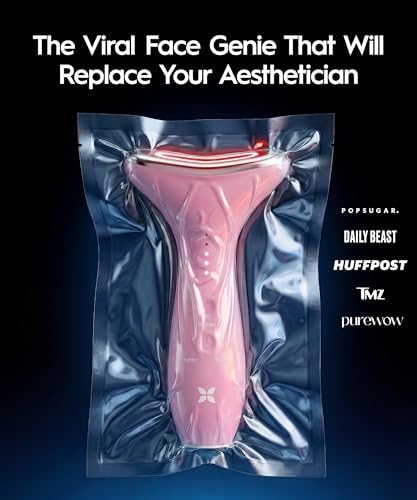 REVO Genie Facial Massager for Face and Neck, LED Beauty Device with Heat and Vibration, Depuffing Sculpting Tool with Red Blue Green Light Modes for Skincare Routine