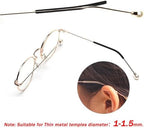 6Pairs Anti-slip Temple Tips Glasses Sleeve Cover, Eyeglass Ear Grips for Thin Metal Temple Width 1-1.5mm,55mm