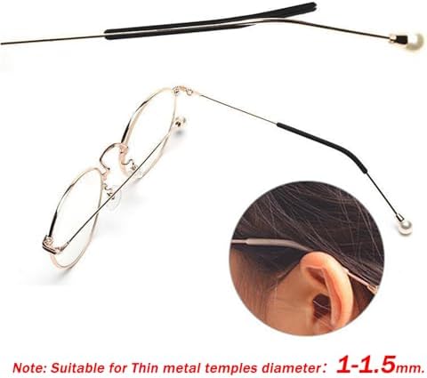 6Pairs Anti-slip Temple Tips Glasses Sleeve Cover, Eyeglass Ear Grips for Thin Metal Temple Width 1-1.5mm,55mm