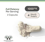 Ginseng Capsules (Korean Red Ginseng Extract, Panax Ginseng 10% Ginsenosides) (4 Month Supply) 240 Vegan Capsules - 1,000mg per Serving for Mood, Cognitive Function and Energy Support by Double Wood