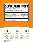 BulkSupplements.com Glycerol Monostearate Powder - Glycerol Supplement, GMS Powder - Unflavored, Food Grade & Gluten Free, 1.5g per Serving, 1kg (2.2 lbs) (Pack of 1)