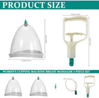 Ciieeo Vacuum Cupping Cup Hand Pump Set Breast Vacuum Cupping Buttock Lift Body Massage Cupping Set for Massage Therapists Cupping Machine Accessories for Women Ladies White