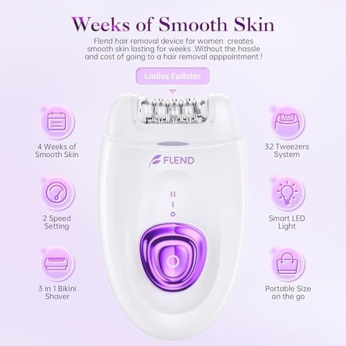 Epilator,Epilator for Women,Facial Hair Removal for Women Rechargeable,2 Speeds Hair Removal Device with 36 Tweezers,Hair Removal Device Legs/Face/Bikini/Arms,Epilator for face Smooth Skin