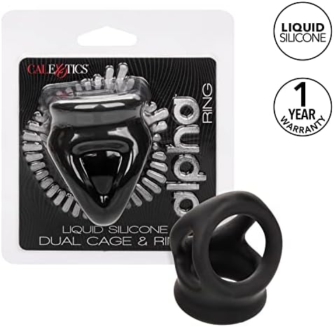 CalExotics Alpha Liquid Silicone Dual Cage & Cock Ring for Men - SE-1492-37-2