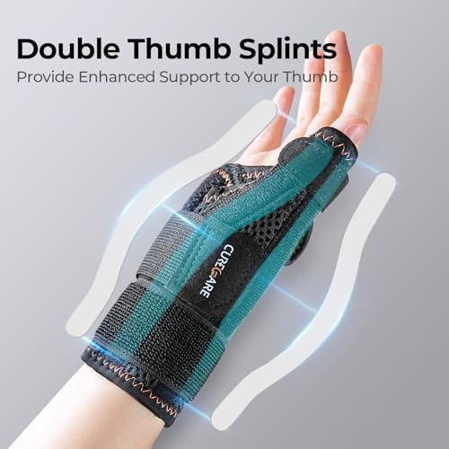 New Updated Thumb Brace for Women and Men, Reversible Trigger Thumb Splint for Day & Night Support, Breathable Thumb Stabilizer for Arthritis, Tendonitis, Sprains Thumb Pain Relief (Black)