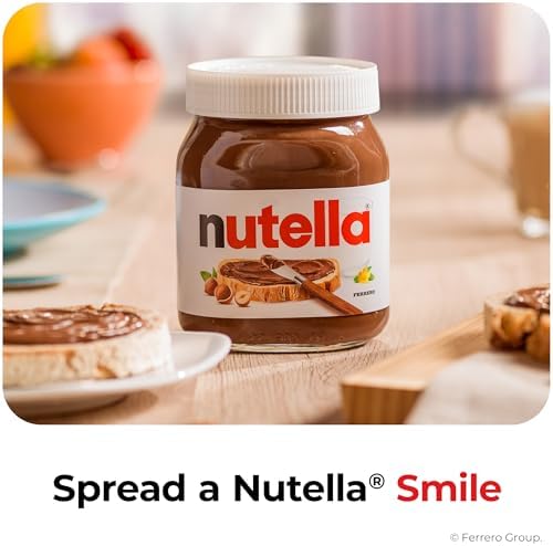 Nutella Hazelnut Spread with Cocoa, Creamy Hazelnut Spread, Breakfast Favorite, 26.5 oz Jar