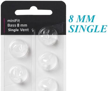 Hearing Aid Domes for Oticon MiniFit Single Vent Bass Domes: 2 Packs (8mm), Universal Domes for Oticon Hearing Aid Supplies