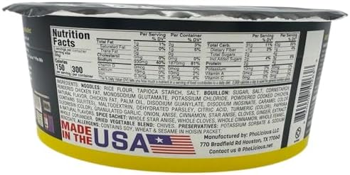 PhoLicious Instant Chicken Pho, Authentic Vietnamese Rice Noodle Soup Kit with Spices & Broth Mix, Ramen Noodles Alternative, Quick Microwave Meal - Pho Noodles Bowl - Chicken Flavor (4 Pack)