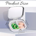 Chic Vibrant Intricate Elephants-Compartment Metal Pill Box – Compact and Stylish Medication Organizer, Food-Safe, Portable for Wallet or Pocket, Perfect for Vitamins and Supplements