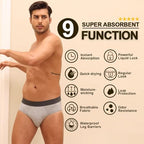 BATTEWA Men’s Incontinence Underwear Washable Leak Proof Incontinence Underwear for Men Reusable Urine Absorbent Brief (Large,3Gray,3 Pack)