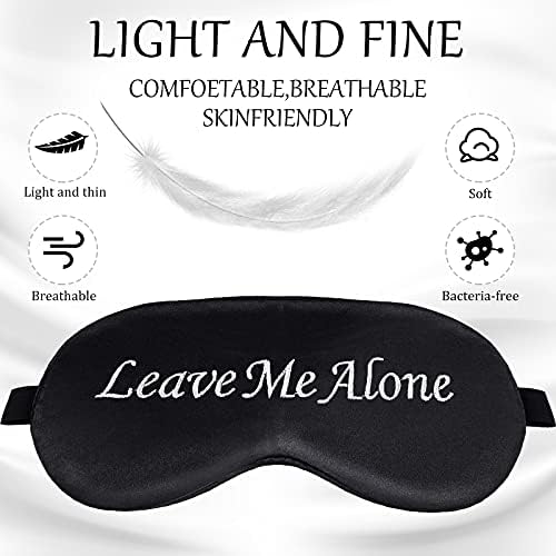 8 Pieces Funny Sleep Mask Silk Eye Mask with Adjustable Strap Soft Cute Blackout Blindfold Eye Cover for Women Men Full Night's Sleep, Travel, Nap, Meditation(Dark Colors)
