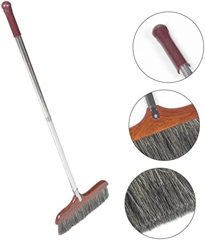 Long Handle Soft Bristle Brush for Indoor Outdoor Detachable Broom Dust Mop for Hardwood Floors