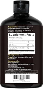 Micro Ingredients Black Seed Oil Organic Cold Pressed, 16 fl oz | Rich in Thymoquinone & Omega 3 6 9 | Unrefined from Nigella Sativa Seeds | Immune, Hair & Skin Support* | Non-GMO - 3 Months Supply
