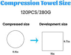 120 Pcs Mini Compressed Towels, Disposable Face Compressed Towel, Compressed Cotton Hand Wipe, Camping Towel, Portable Compressed Coin Tissue for Travel/Home/Outdoor Activities