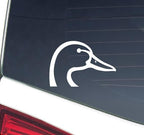 Thistle Brook Cottage Wood Duck Head Car Decal 5.5H x 8W White Vinyl Hunting Truck Rear Window Windshield