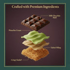 Dubai Chocolate Bar - Premium Pistachio, Belgian Chocolate and Crispy Kataifi Layers | Luxury Chocolate Gift | 7oz Gourmet Treat