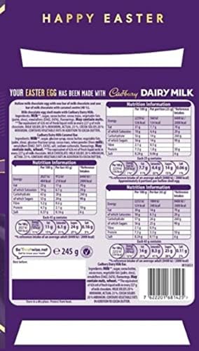 Cadbury Dairy Milk Chocolate and Caramel Easter Egg, 245g
