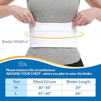 Pauline Broken Rib Brace for Women - Compression Chest Binder for Cracked Ribs Support & Chest Pain Relief - Rib Belt for Bruised Rib Cage (White, Fits 30”-45”)