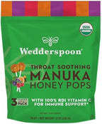 Wedderspoon Organic Manuka Honey Lollipops, Variety Pack, 70 Count (Pack of 1) Genuine Manuka Honey + Vitamin C No Artificial Flavors or Dye Feel Better Lollipop for Kids & Grown-ups