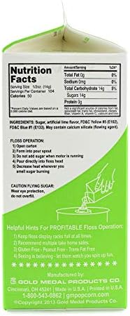 Gold Medal 3204 Lime Flossugar, 3.25 lb Carton