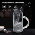French Press Coffee Maker 12 Ounce Espresso Tea Coffee Maker with 4 Filters System, Stainless Steel Plunger and Heat Resistant Borosilicate Glass BPA-Free Brewed Tea Pot Coffee Plunger(Silvery 12oz)
