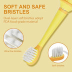 KIWIBIRD Kids Electric Toothbrush for Ages 3–10, Toddler Sonic Toothbrush with 4 Modes & Soft Silicone Bristles, 2-Min Timer Pressure Sensor, 45-Day Rechargeable Battery, Waterproof (Yellow)