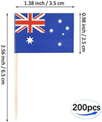 JBCD Australia Toothpick Flag Australian Mini Small Cupcake Topper Flags, 200pcs