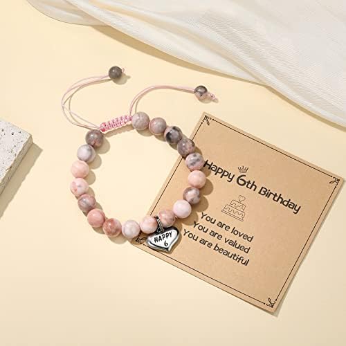 MIXJOY Happy Birthday Gifts for Women, Birthday Braided Beads Bracelet Gifts for Turning Age Daughter Granddaughter Niece