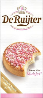 De Ruijter Anise Sprinkles (Muisjes), Pink & White, 280 Gr (9.9 Oz), 1 Box