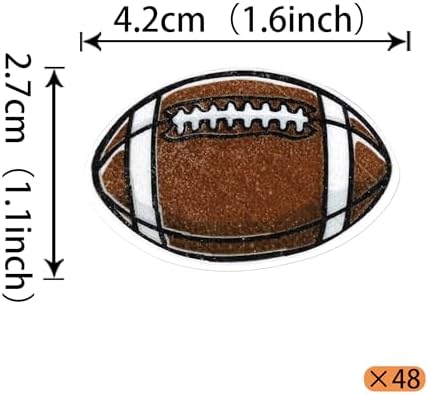 48 Pack Edible American Football Cupcake Toppers Edible Rugby Cupcake Decoratons Sport Ball Cupcake Picks for Football Themed Baby Shower Birthday Party Cake Decorations