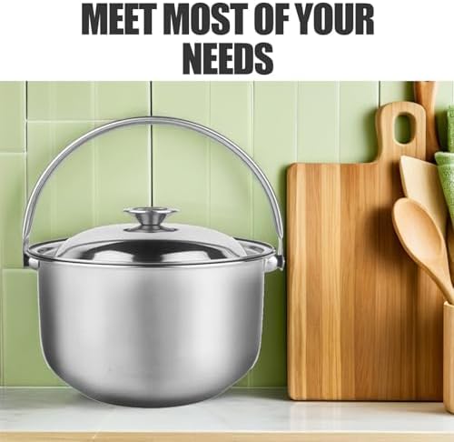 BESTonZON Stainless Steel Stock Pot with Lid Multipurpose Heat Resistant Cooking Pot for Soup Stewing and Boiling Kitchen Utensil for Home Cooking and Kitchenware