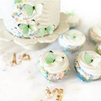 Sugar Robot Edible Butterflies for Cake Decorating - Small Pastel Green Butterfly Cake Toppers and Cupcake Toppers - Decoration Made in the USA - Premium Crafted (Green)