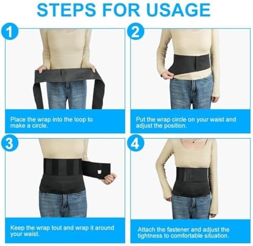 Lumbar Support Belt Back Support Back Brace Waist Trainer Trimmer Sauna Sweat Belt Tummy Wrap Weight Loss Body Shaper Tummy Black